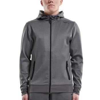 Craft Noble Full Zip Hood Men Mørkgrå  polyester Large Herre