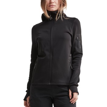 Craft Trict Polartec Hood Women Sort polyester Small Dame