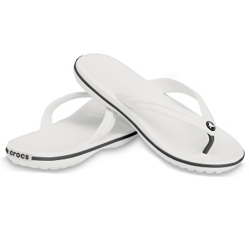 Se Crocs Crocband Flip Unisex Hvid US M9 (EU 42-43) ved Timarco