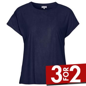 Damella Bamboo Stretchterry T-Shirt Marineblå Small Dame