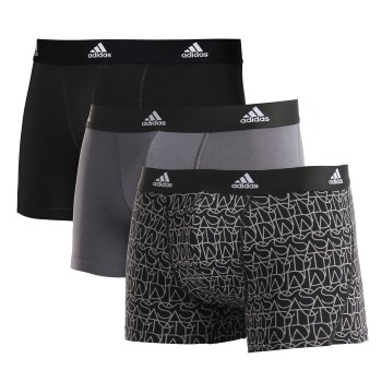 adidas 3P Active Flex Cotton Trunk Sort/Hvid bomuld Small Herre