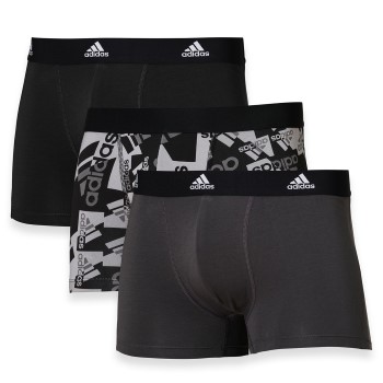 adidas 3P Active Flex Cotton Trunk Sort/Grå bomuld Medium Herre