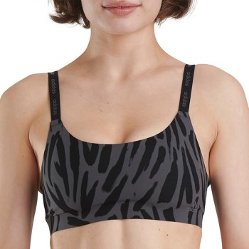 adidas Bh BOS Micro Cut Free Scoop Lounge Bra Zebra Small Dame