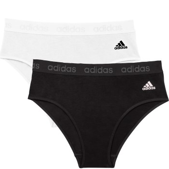 adidas Trusser 2P Solid Cotton Bikini Style Brief Multi Sort/Hvid bomuld Medium Dame