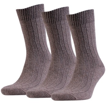 Amanda Christensen Strømper 3P Supreme Wool Sock Brun Str 43/46