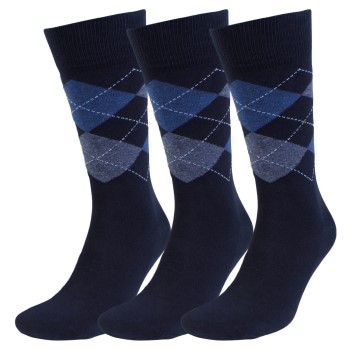 Amanda Christensen Strømper 3P True Ankle Argyle Sock Marine/Blå Str 43/46 Herre