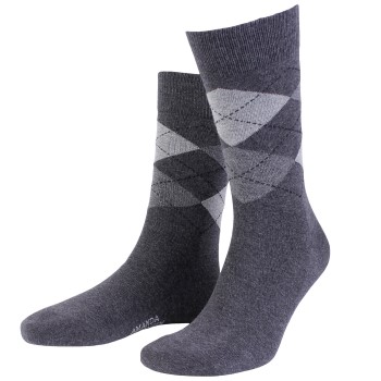 Amanda Christensen Strømper True Ankle Argyle Sock Antracit Str 39/42 Herre