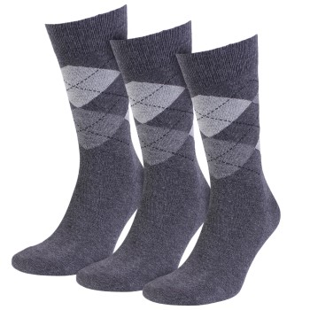 Amanda Christensen Strømper 3P True Ankle Argyle Sock Antracit Str 43/46 Herre