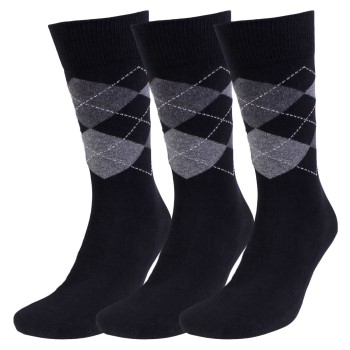 Amanda Christensen Strømper 3P True Ankle Argyle Sock Sort/Grå Str 43/46 Herre