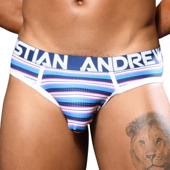 Andrew Christian Almost Naked Newport Mesh Jock Blåstribet polyamid Small Herre