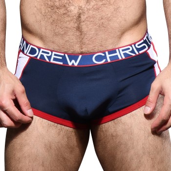 Andrew Christian Almost Naked Retro Mesh Boxer Marineblå bomuld Medium Herre