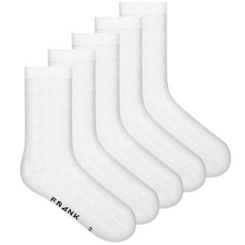 Frank Dandy Strømper 5P Bamboo Solid Crew Socks Hvid Str 41/46