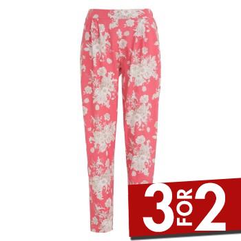 Damella Flower Cotton Pyjama Pants Rosa Mønster  bomuld Medium Dame