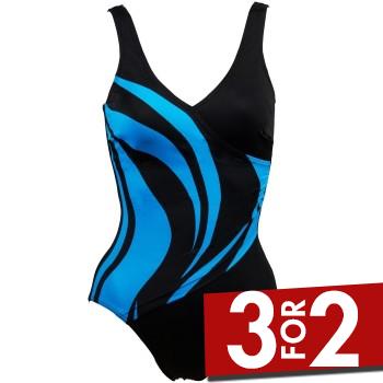 Damella Julia Basic Swimsuit Blå 44 Dame