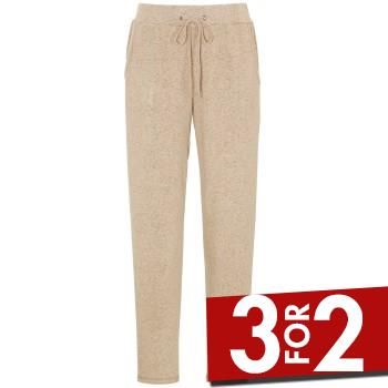 Damella Knitted Lounge Pants Beige Large Dame