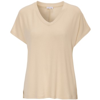 Se Damella Knitted Lounge T-Shirt Sand Small Dame ved Timarco