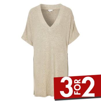 Damella Knitted Lounge Tunic Beige Small Dame