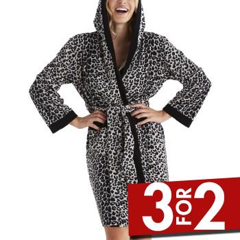 Se Damella Velour Leo Hoodie Robe Leopard Medium Dame ved Timarco