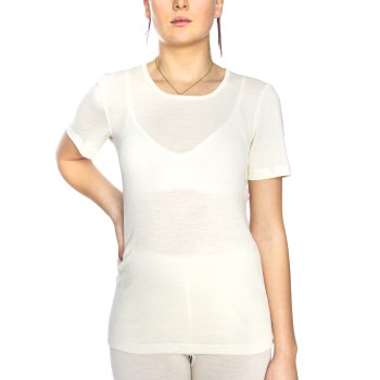 Se Damella Wool T-Shirt Elfenben uld X-Small Dame ved Timarco