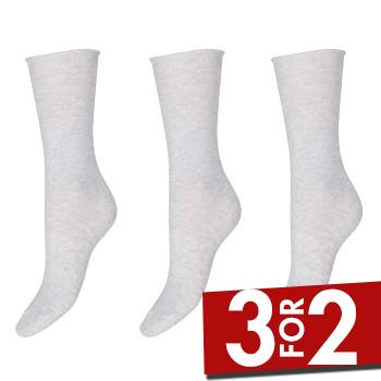 Decoy Strømper 3P Thin Comfort Top Socks Lysegrå Strl 37/41 Dame