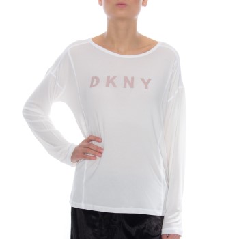 Se DKNY Homewear DKNY Elevated Leisure LS Top Hvid modal X-Small Dame ved Timarco