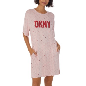 Se DKNY Less Talk More Sleep Short Sleeve Sleepshirt Rosa viskose Medium Dame ved Timarco