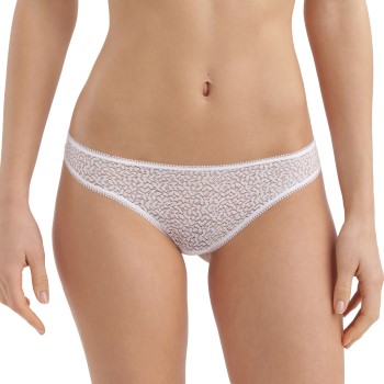 DKNY Trusser Modern Lace Trim Thong Hvid nylon Medium Dame