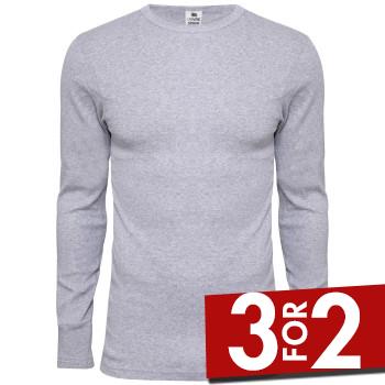 Dovre Long Sleeve Crew Neck Grå bomuld Medium Herre