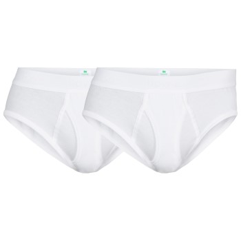 Dovre 2P Organic Cotton Brief With Fly Hvid økologisk bomuld Small Herre