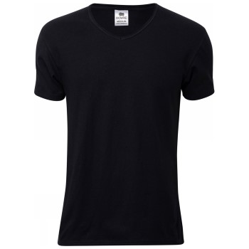 Dovre Organic Cotton V-Neck T-shirt Sort økologisk bomuld Medium Herre