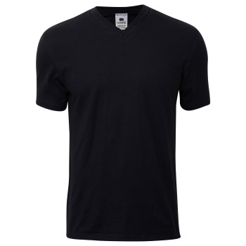 Se Dovre Single Jersey  V-neck T-Shirt Sort bomuld Medium Herre ved Timarco