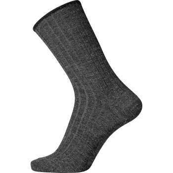 Egtved Strømper Wool No Elastic Rib Socks Mørkgrå  Str 36/41