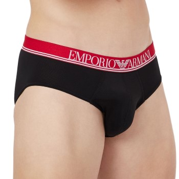 Emporio Armani Mesh Microfiber Brief Sort polyamid Small Herre