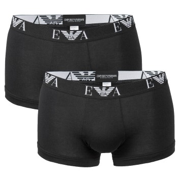 Emporio Armani 2P Stretch Cotton Trunk Sort bomuld Large Herre