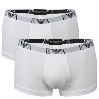 Emporio Armani 2P Stretch Cotton Trunk Hvid bomuld Large Herre