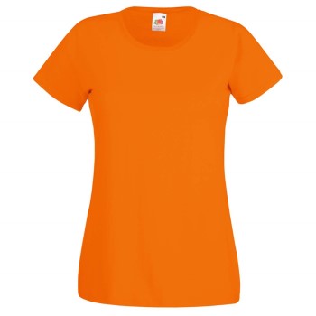 Fruit of the Loom Lady-Fit Valueweight T Orange bomuld Small Dame