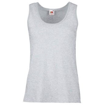 Se Fruit of the Loom Lady-Fit Valueweight Vest Gråmelerad bomuld Large Dame ved Timarco