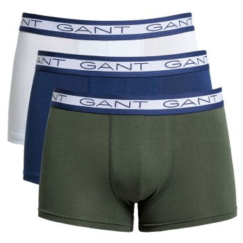 Gant 3P Basic Cotton Trunks Blå/Grøn bomuld Medium Herre