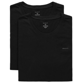 Gant 2P Basic Crew Neck T-Shirt Sort bomuld Small Herre