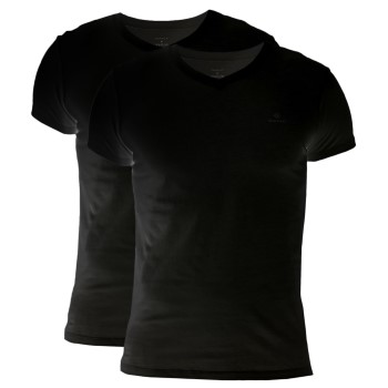 Se Gant 2P Basic V-Neck T-Shirt Sort bomuld Medium Herre ved Timarco