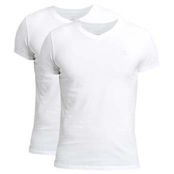 Gant 2P Basic V-Neck T-Shirt Sort/Hvid bomuld Large Herre