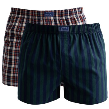 Gant 2P Cotton Stripe Boxer Shorts Blåstribet bomuld Medium Herre