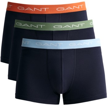 Gant 3P Cotton Trunks Marine/Blå bomuld X-Large Herre