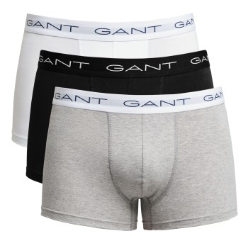 Gant 3P Essential Basic CS Trunks Grå/Sort bomuld Medium Herre