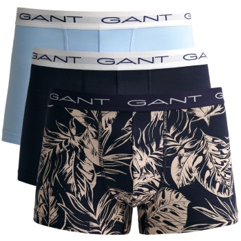 Gant 3P Tropical Leaves Printed Trunks Marineblå bomuld Large Herre