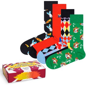 Happy socks Strømper 4P Circus Enjoy the Show Gift Box Flerfarvet bomuld Str 36/40