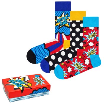 Happy socks Strømper 3P Fathers Day Gift Box Flerfarvet bomuld Str 41/46 Herre