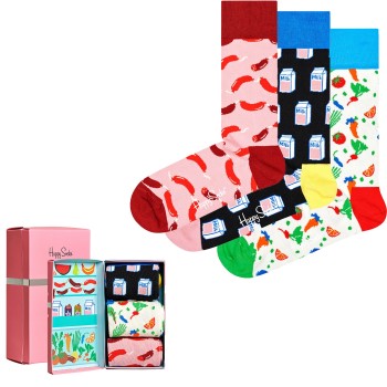 Happy socks Strømper 3P Foodie Socks Gift Box Flerfarvet bomuld Str 36/40