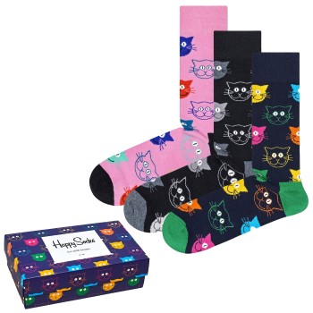 Happy socks Strømper 3P Mixed Cat Socks Gift Box Flerfarvet bomuld Str 36/40