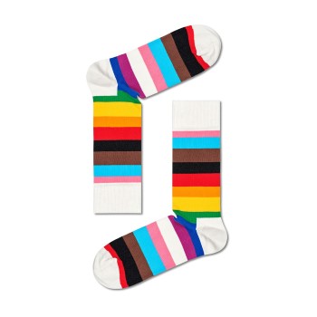 Happy socks Strømper Pride Stripe Sock Hvid Mønster bomuld Str 41/46